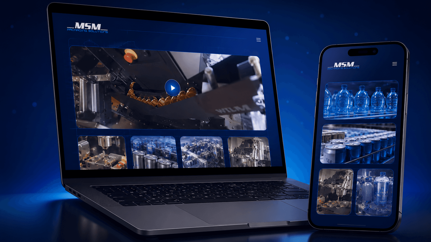 Captura de pantalla del sitio corporativo MSM Packaging Solutions